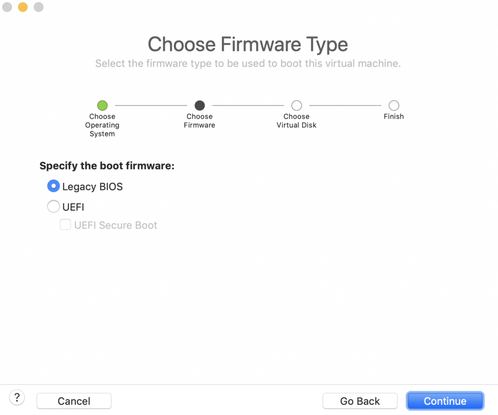 Choose firmware type